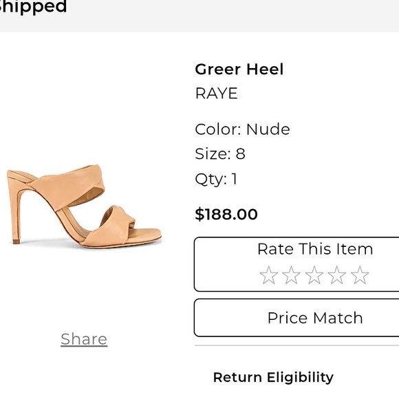 RAYE Women's Cream Mules DUST BAG INCLUDED - Picture 6 of 6